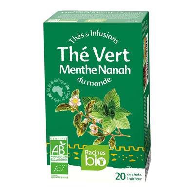 Thé vert menthe RACINES BIO 1.8 g