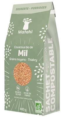 Couscous de mil grains moyens bio MATAHI 400 g