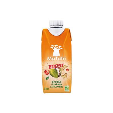 Boisson bio MAHATI Baobab Guarana Gingembre 33cl 