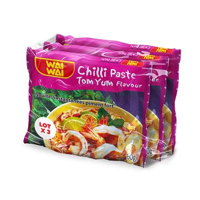 Nouilles instantanées WAI WAI saveur piment 3 x 60 g