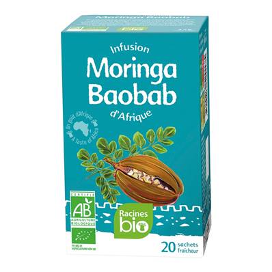 Infusion d'Afrique RACINES BIO Baobab Moringa 20 sach x 1.6 g