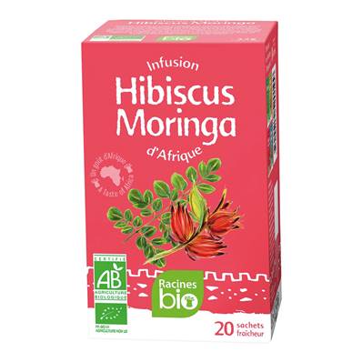 Infusion d'Afrique RACINES BIO Hibiscus Moringa 20 sach x 1.6 g