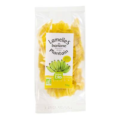 Lamelles de banane plantain salées RACINES BIO 55 g 