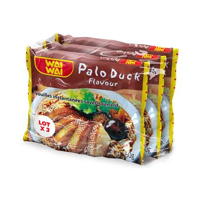 Nouilles instantanées WAI WAI saveur canard 3 x 60 g