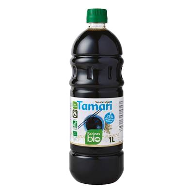 Sauce soja tamari allégée en sel RACINES BIO sans gluten 1 l-02/07/24