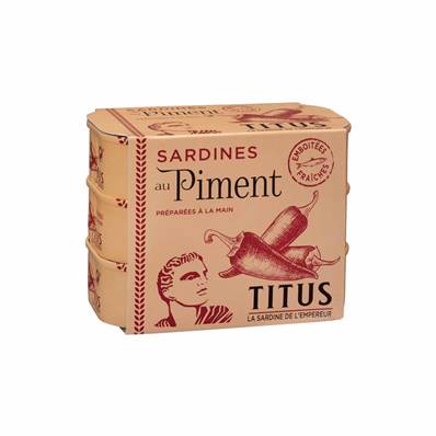 Sardines épicées à l'huile TITUS 3 btes x 125 g