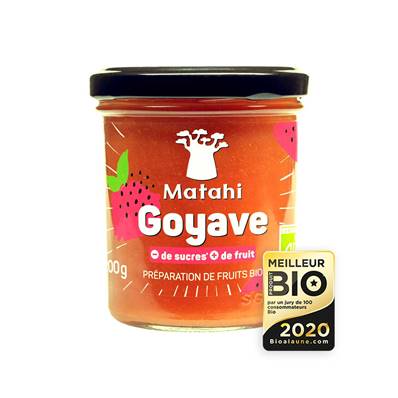 Préparation de fruits bio MATAHI Goyave 200 g - DDM 31/10/2023