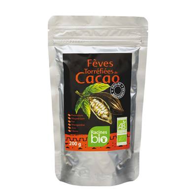 *Fèves torréfiées de cacao RACINES BIO 200 g - DDM 07/02/2024