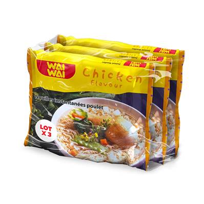 Nouilles instantanées WAI WAI saveur poulet 3 x 60 g