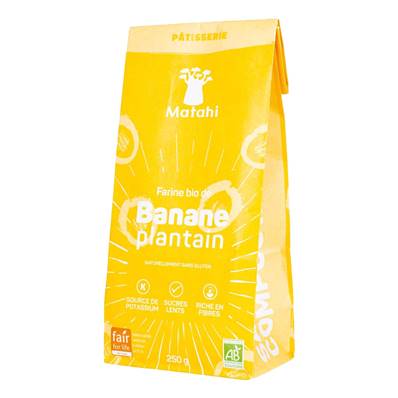 *Farine de banane plantain bio MATAHI 250 g - DDM 29/02/2024