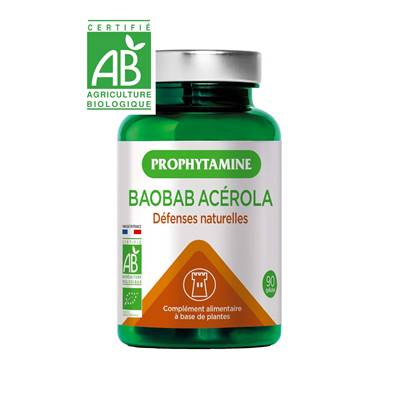 PROPHYTAMINE BIO Défenses Naturelles - Baobab Acérola 90 gélules