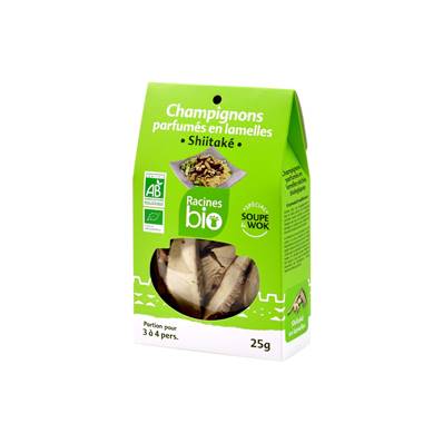 *Champignons Shiitaké lamelles RACINES BIO 25 g - DDM 29/02/2024