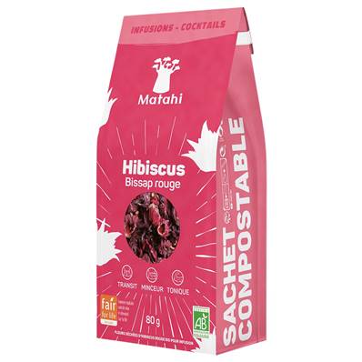 Fleurs d'hibiscus rouge bio MATAHI 80 g