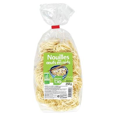  Nouilles aux oeufs en nids RACINES BIO 250 g - DDM 13/11/2023