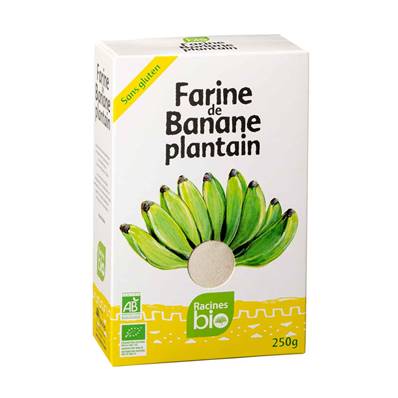Farine de banane plantain RACINES BIO 250 g - DDM 29/02/2024
