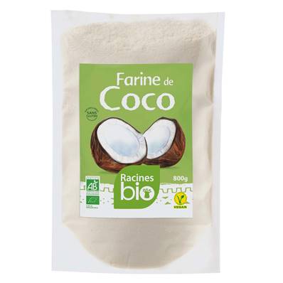 Farine de coco RACINES BIO 800 g - DDM 15/09/2023