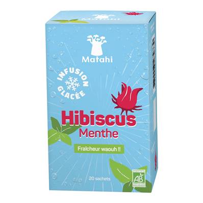  Infusion glacée bio MATAHI Hibiscus Menthe (20 sach. x 2g)